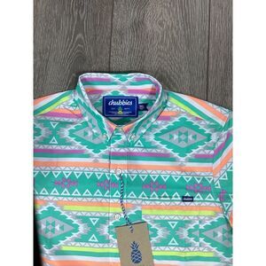 Chubbies NEW Shirt Adult S 1/2‎ Button Up Aztec Navajo Casual Short Sleeve Men's